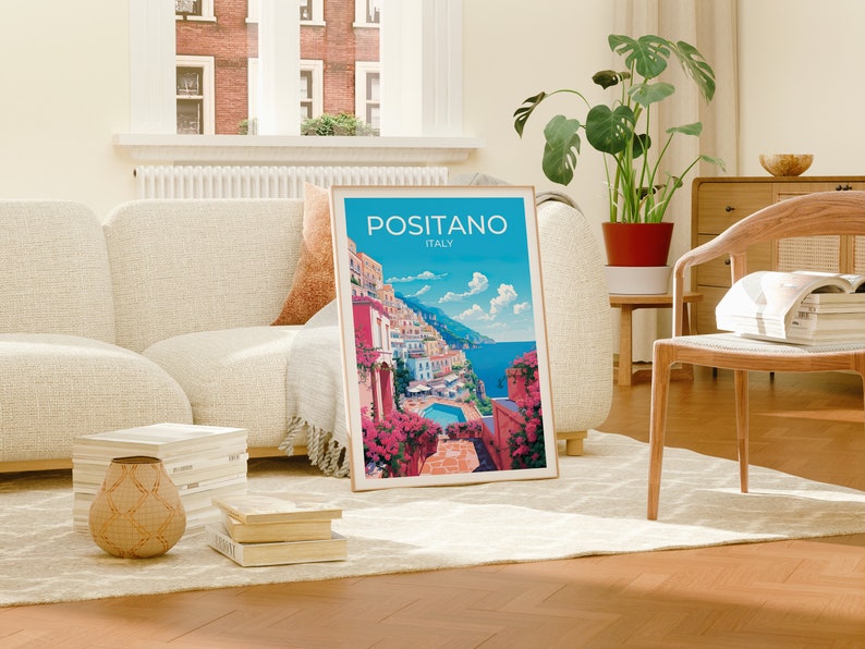 Positano Poster, Positano Wall Art, Italy Print, Positano Travel Poster, Amalfi Coast Poster, Italy Poster, Poster Art, Wall Decor