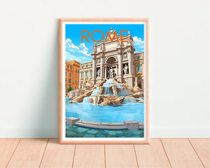 Rome Travel Poster, Italy Wall Art, Trevi Fountain Print, Italy Poster, Trevi Fountain Poster, City Poster