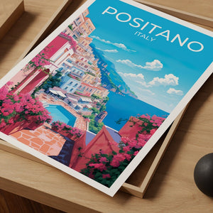 Positano Poster, Positano Wall Art, Italy Print, Positano Travel Poster, Amalfi Coast Poster, Italy Poster, Poster Art, Wall Decor