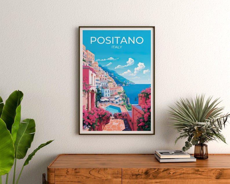 Positano Poster, Positano Wall Art, Italy Print, Positano Travel Poster, Amalfi Coast Poster, Italy Poster, Poster Art, Wall Decor