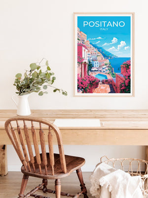 Positano Poster, Positano Wall Art, Italy Print, Positano Travel Poster, Amalfi Coast Poster, Italy Poster, Poster Art, Wall Decor