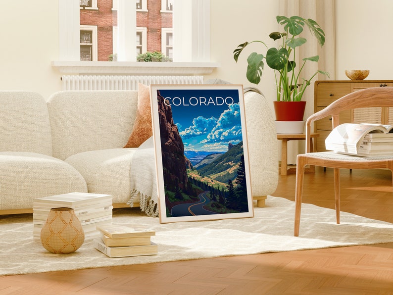 Colorado Travel Poster, Road Wall Art, Mountain Print, Colorado Poster, Road Poster, Nature Poster, Colorado Print