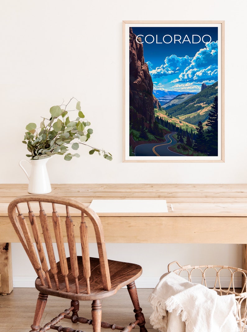 Colorado Travel Poster, Road Wall Art, Mountain Print, Colorado Poster, Road Poster, Nature Poster, Colorado Print