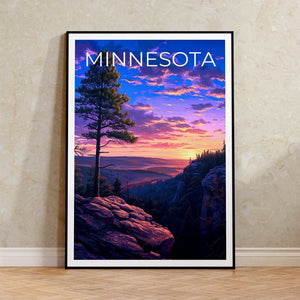Affiche de voyage du Minnesota, Art mural du Minnesota, Impression du Minnesota, Affiche du Minnesota, Affiche nature, Décor mural du Minnesota