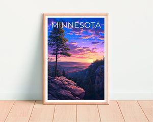 Affiche de voyage du Minnesota, Art mural du Minnesota, Impression du Minnesota, Affiche du Minnesota, Affiche nature, Décor mural du Minnesota