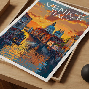 Venice Poster, Venice Print, Italy Poster, Italy Print, Venice Gondola Travel Poster, Italy Art, Venice Art