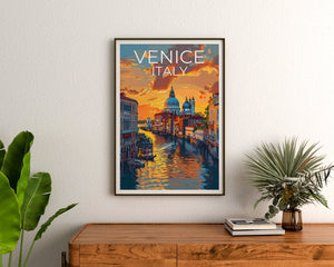 Venice Poster, Venice Print, Italy Poster, Italy Print, Venice Gondola Travel Poster, Italy Art, Venice Art