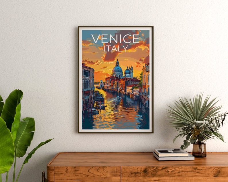 Venice Poster, Venice Print, Italy Poster, Italy Print, Venice Gondola Travel Poster, Italy Art, Venice Art