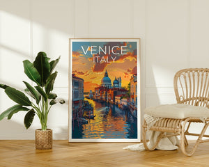 Venice Poster, Venice Print, Italy Poster, Italy Print, Venice Gondola Travel Poster, Italy Art, Venice Art