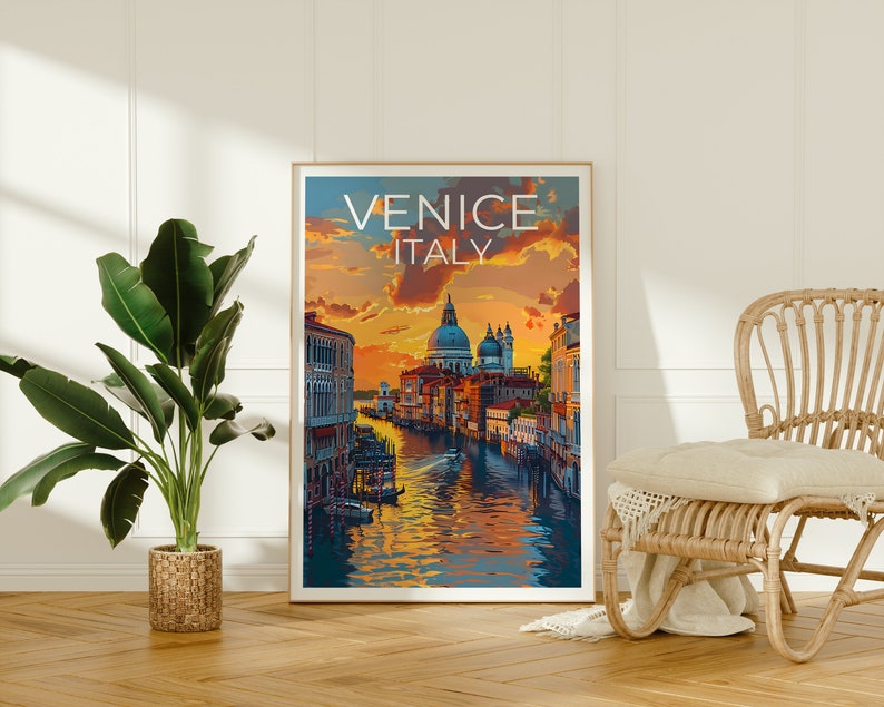 Venice Poster, Venice Print, Italy Poster, Italy Print, Venice Gondola Travel Poster, Italy Art, Venice Art
