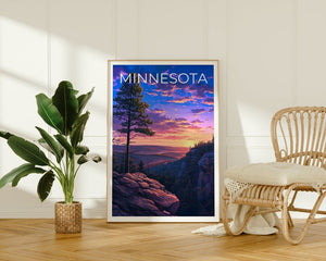 Affiche de voyage du Minnesota, Art mural du Minnesota, Impression du Minnesota, Affiche du Minnesota, Affiche nature, Décor mural du Minnesota