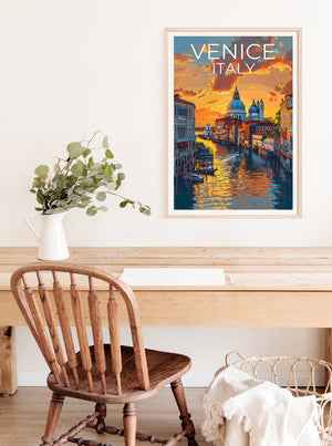 Venice Poster, Venice Print, Italy Poster, Italy Print, Venice Gondola Travel Poster, Italy Art, Venice Art