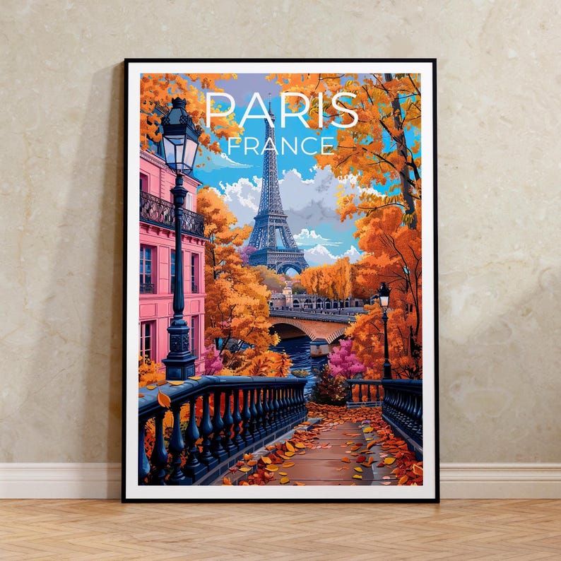 Paris Poster, France Travel Print, Europe Art, Paris Street Illustration, Landscape Poster, Scenic Wall Art, Home Decor, Birthday Gift