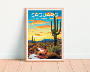 Affiche de voyage Saguaro, Art mural Arizona, Impression du parc Saguaro, Affiche Saguaro, Art Arizona, Affiche Arizona, Décoration murale