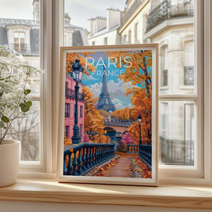 Paris Poster, France Travel Print, Europe Art, Paris Street Illustration, Landscape Poster, Scenic Wall Art, Home Decor, Birthday Gift