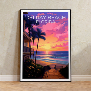 Affiche de Delray Beach, Impression de Delray Beach, Affiche de Floride, Impression de Floride, Affiche de voyage de Delray Beach, Art de plage, Art de Delray Beach