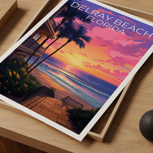 Affiche de Delray Beach, Impression de Delray Beach, Affiche de Floride, Impression de Floride, Affiche de voyage de Delray Beach, Art de plage, Art de Delray Beach