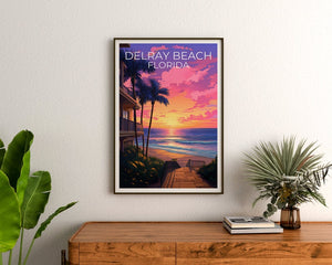 Affiche de Delray Beach, Impression de Delray Beach, Affiche de Floride, Impression de Floride, Affiche de voyage de Delray Beach, Art de plage, Art de Delray Beach
