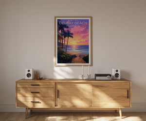 Affiche de Delray Beach, Impression de Delray Beach, Affiche de Floride, Impression de Floride, Affiche de voyage de Delray Beach, Art de plage, Art de Delray Beach