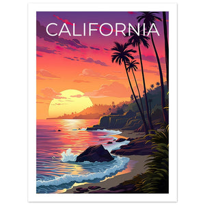 Affiche de voyage en Californie, art mural côtier, impression côtière, affiche de Californie, affiche côtière, affiche nature, art de la Californie