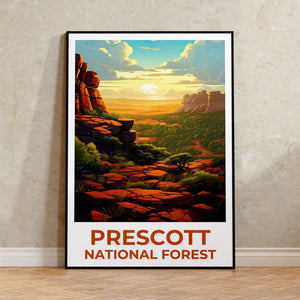 Affiche de voyage de la forêt de Prescott, art mural de l'Arizona, impression de l'Arizona, affiche de la forêt de Prescott, affiche de l'Arizona, affiche de la nature, art de la forêt de Prescott