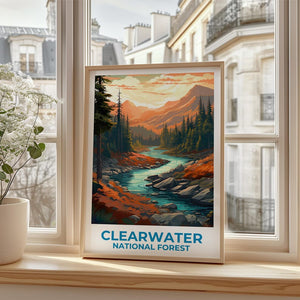 Clearwater National Forest Travel Print Idaho Poster Nez Pierce Wall Art Clearwater Forest Poster Home Decor Birthday Gift