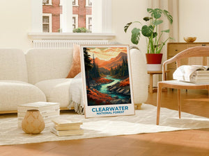 Clearwater National Forest Travel Print Idaho Poster Nez Pierce Wall Art Clearwater Forest Poster Home Decor Birthday Gift