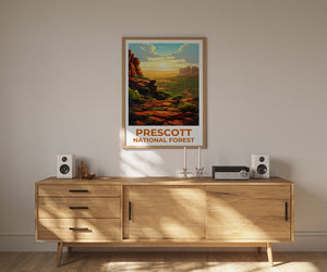 Affiche de voyage de la forêt de Prescott, art mural de l'Arizona, impression de l'Arizona, affiche de la forêt de Prescott, affiche de l'Arizona, affiche de la nature, art de la forêt de Prescott