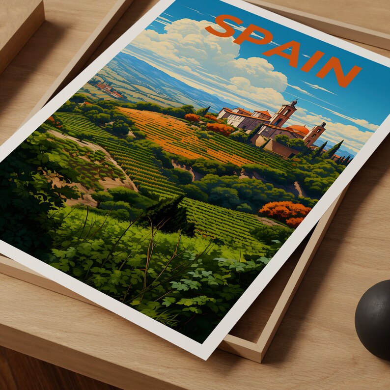 Affiche de voyage en Espagne, affiche d'Espagne, impression d'Andalousie, affiche d'Andalousie, affiche rurale, affiche d'Europe, impression d'Espagne