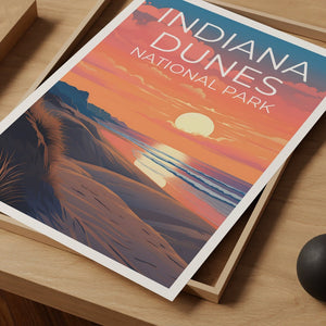 Affiche du parc national des dunes d'Indiana, art mural de l'Indiana, impression de l'Indiana, affiche des dunes, affiche des dunes d'Indiana,