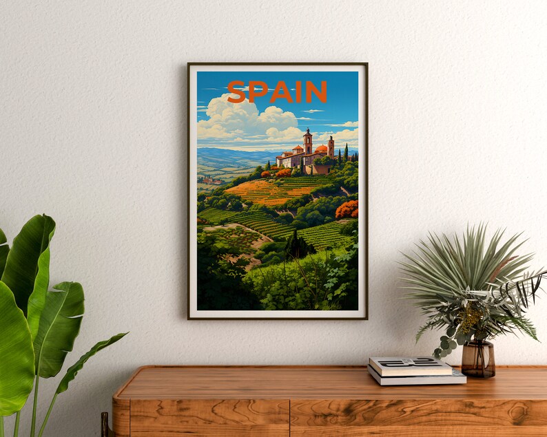 Affiche de voyage en Espagne, affiche d'Espagne, impression d'Andalousie, affiche d'Andalousie, affiche rurale, affiche d'Europe, impression d'Espagne