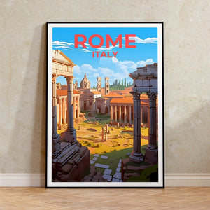 Rome Travel Poster, Italy Wall Art, Italy Print, Rome Poster, Roman Forum Poster, City Poster, Rome Art
