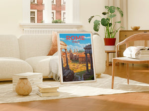 Rome Travel Poster, Italy Wall Art, Italy Print, Rome Poster, Roman Forum Poster, City Poster, Rome Art