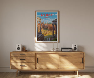 Rome Travel Poster, Italy Wall Art, Italy Print, Rome Poster, Roman Forum Poster, City Poster, Rome Art