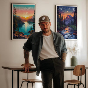 Emerald Bay State Park Travel Print California Poster Forest Wall Art Bay Illustration Emerald Bay Poster Home Decor Birthday Gift