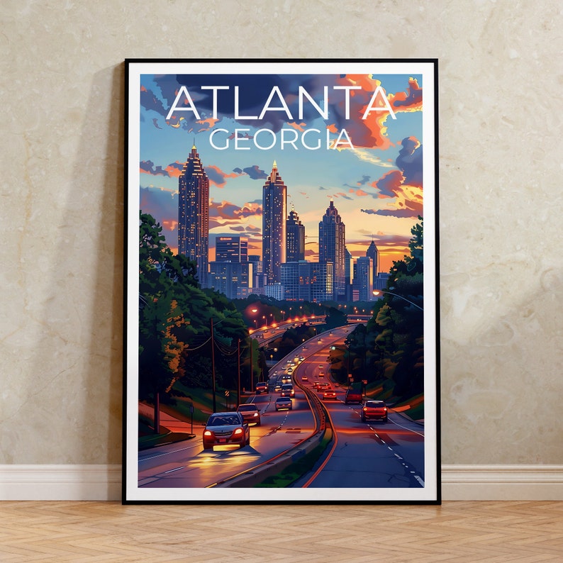 Atlanta Poster, Atlanta Print, Georgia Art, Georgia Print, Atlanta Travel Poster, Georgia Poster, Atlanta Art
