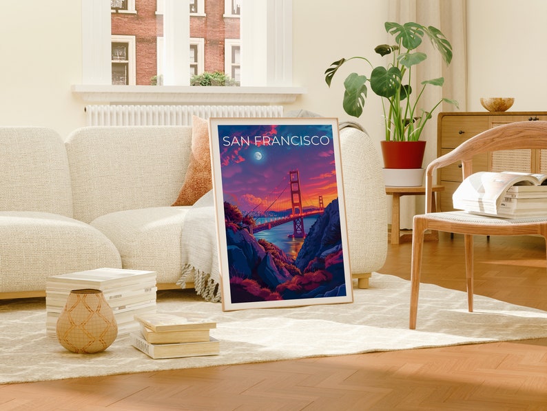 San Francisco Poster, Golden Gate Bridge Poster, California Poster, San Francisco Print, San Francisco Art, California Print