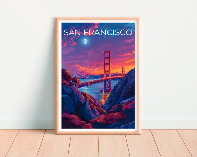 San Francisco Poster, Golden Gate Bridge Poster, California Poster, San Francisco Print, San Francisco Art, California Print