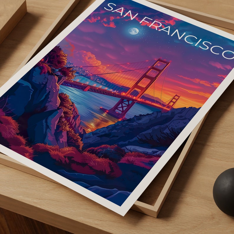 San Francisco Poster, Golden Gate Bridge Poster, California Poster, San Francisco Print, San Francisco Art, California Print