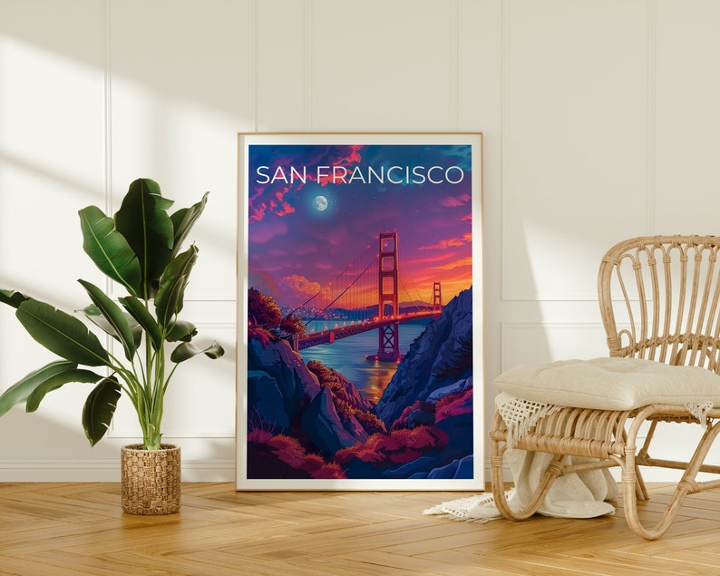 San Francisco Poster, Golden Gate Bridge Poster, California Poster, San Francisco Print, San Francisco Art, California Print