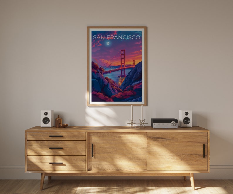 San Francisco Poster, Golden Gate Bridge Poster, California Poster, San Francisco Print, San Francisco Art, California Print