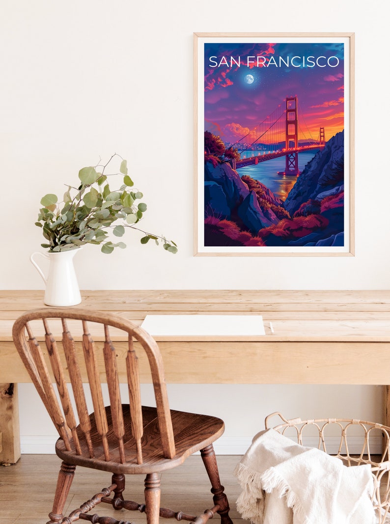 San Francisco Poster, Golden Gate Bridge Poster, California Poster, San Francisco Print, San Francisco Art, California Print