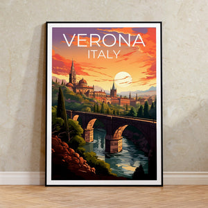 Verona Travel Poster, Italy Wall Art, Italy Print, Verona Poster, Italy Poster, City Poster, Verona Art