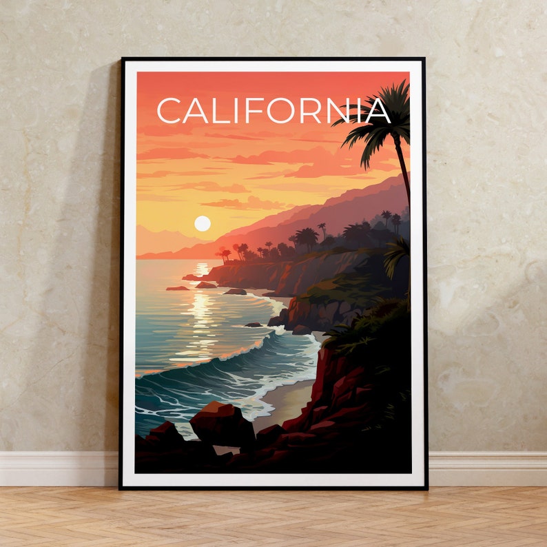 California Travel Poster, Coast Wall Art, Coast Print, California Poster, Coast Poster, California Print, California Art