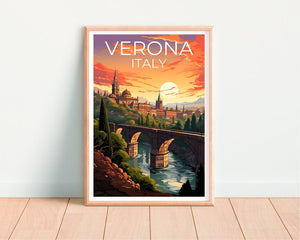 Verona Travel Poster, Italy Wall Art, Italy Print, Verona Poster, Italy Poster, City Poster, Verona Art