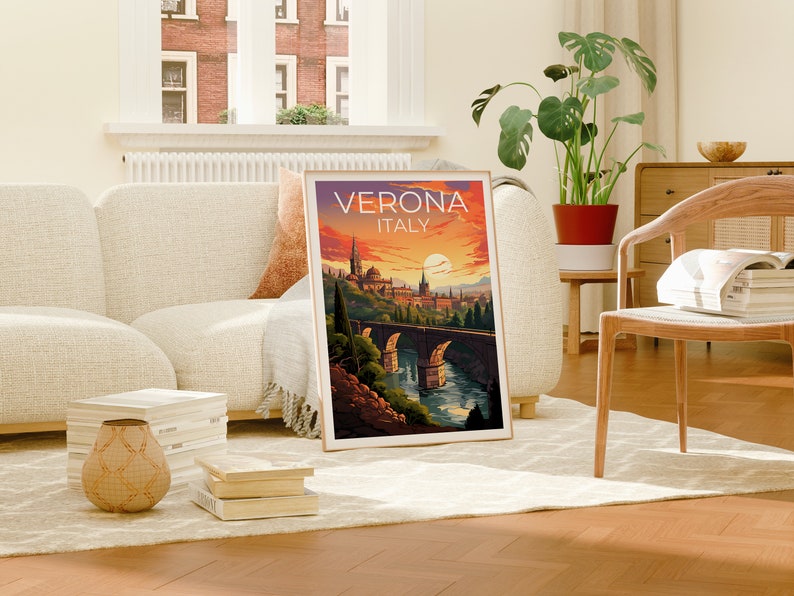 Verona Travel Poster, Italy Wall Art, Italy Print, Verona Poster, Italy Poster, City Poster, Verona Art