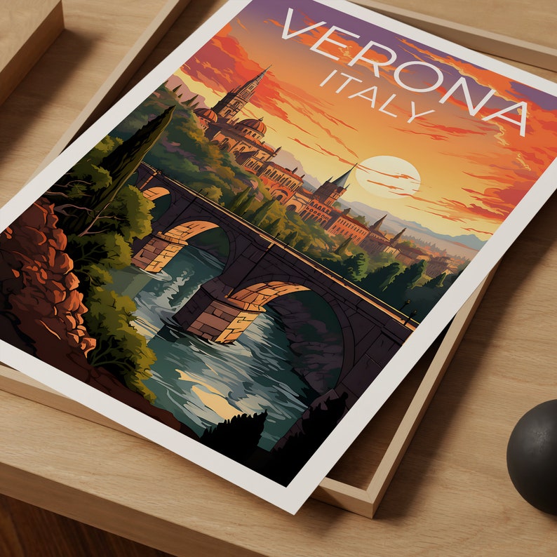 Verona Travel Poster, Italy Wall Art, Italy Print, Verona Poster, Italy Poster, City Poster, Verona Art