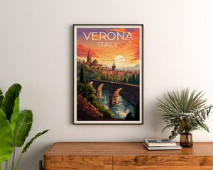 Verona Travel Poster, Italy Wall Art, Italy Print, Verona Poster, Italy Poster, City Poster, Verona Art