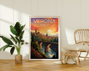 Verona Travel Poster, Italy Wall Art, Italy Print, Verona Poster, Italy Poster, City Poster, Verona Art