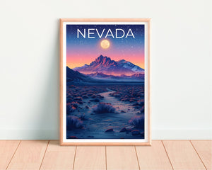 Nevada Poster, Nevada Print, Mountain Poster, Desert Print, Nevada Travel Poster, Mountain Art, Nevada Art